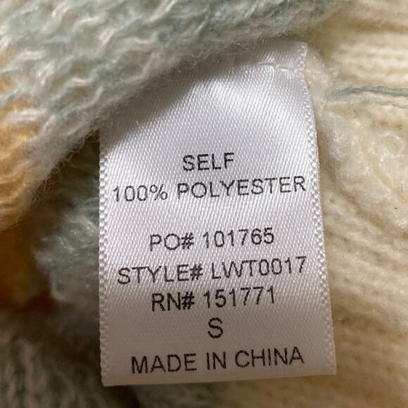 Le Lis Multicolor Colorblock Fleece Long Sleeve Crewneck Sweater Top Size S - Picture 4 of 4